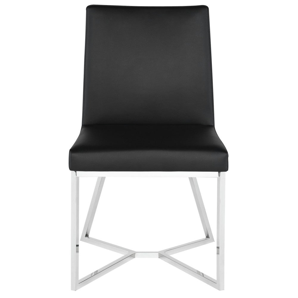 Patrice Black Naugahyde Dining Chair