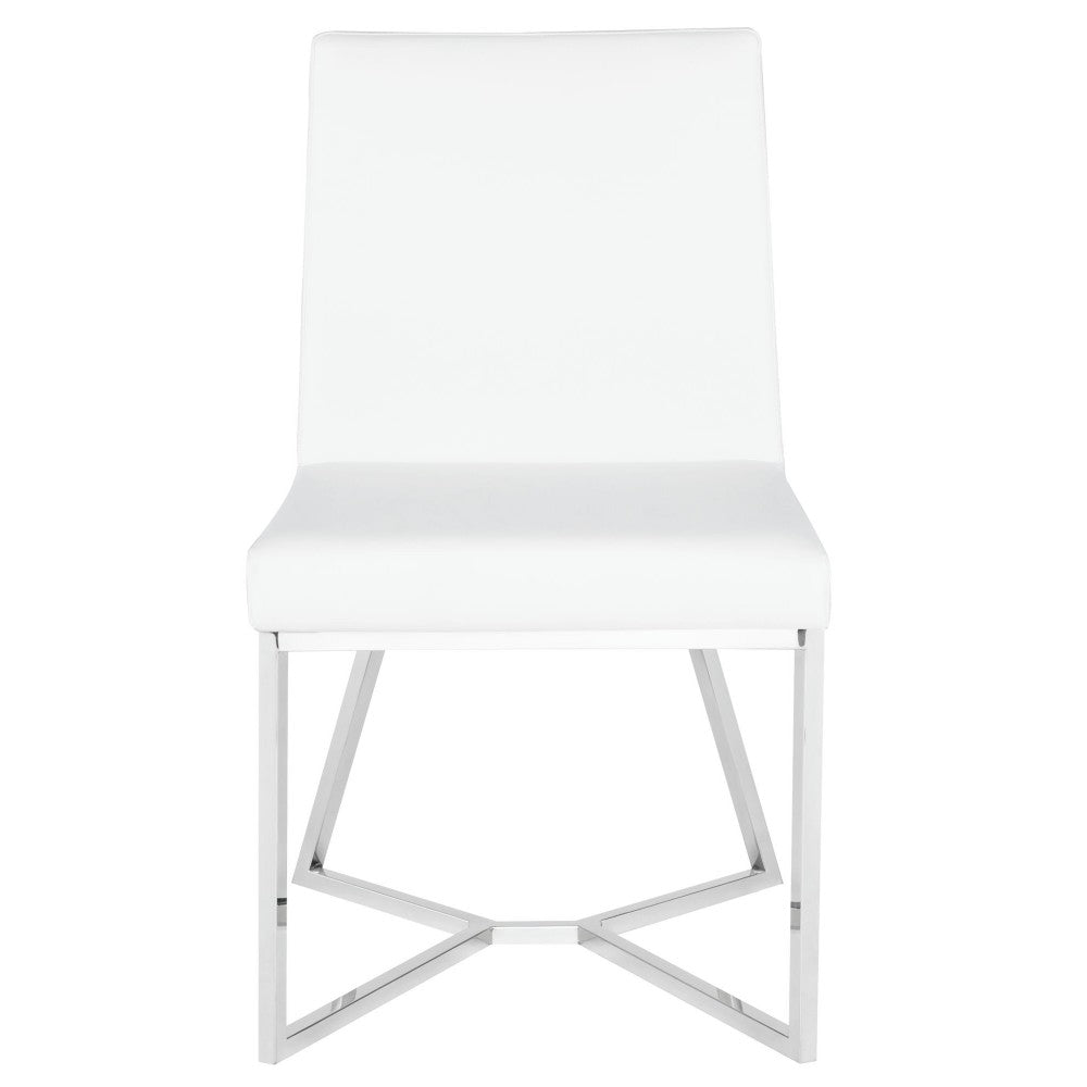 Patrice White Naugahyde Dining Chair