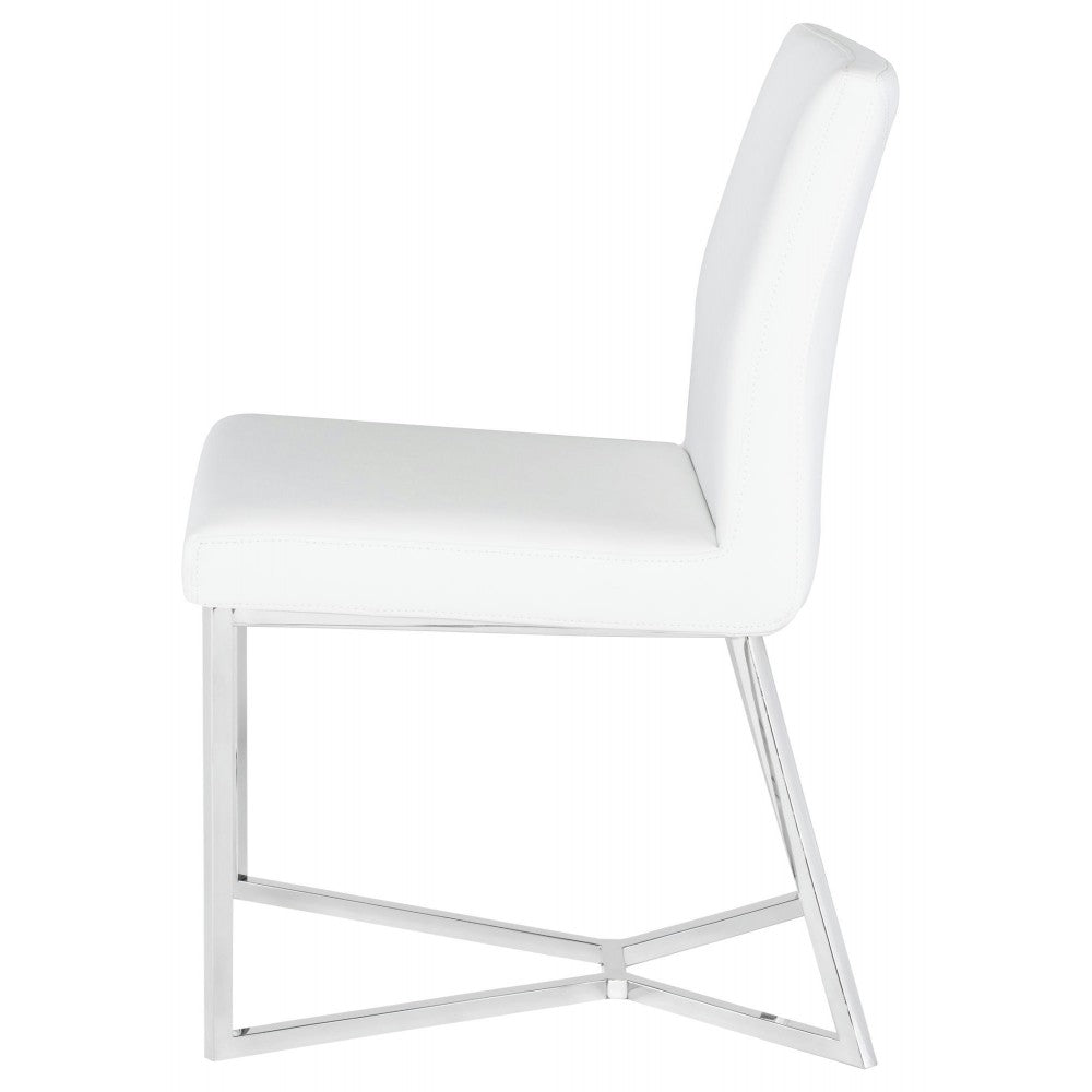 Patrice White Naugahyde Dining Chair