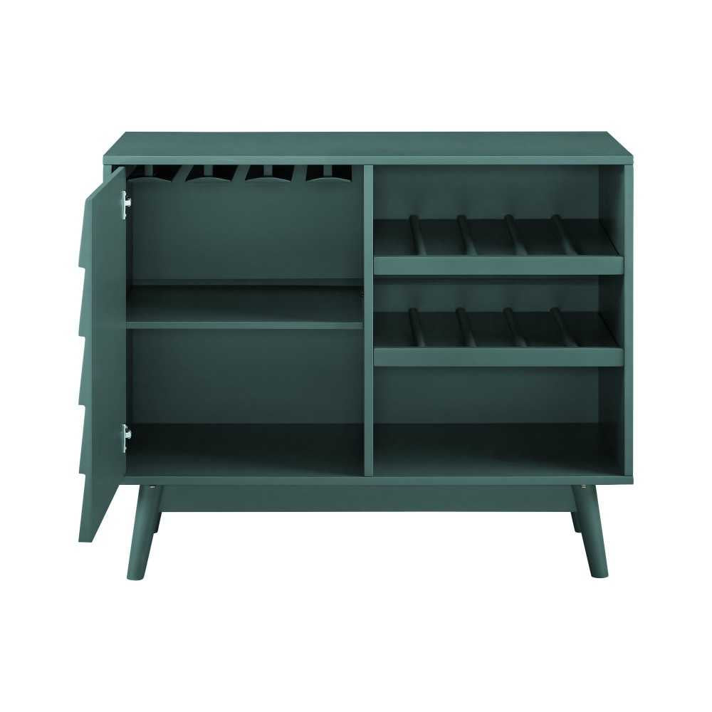 Paula 36" Louvered Door Bar Cabinet - Dark Teal