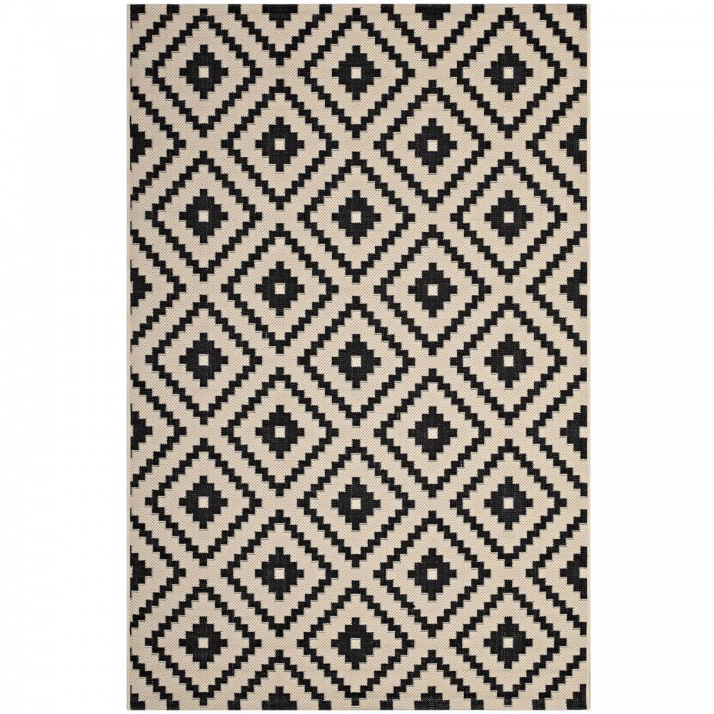 Perplex Geometric Diamond Trellis 4x6 Indoor and Outdoor Area Rug
