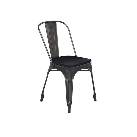 Perry Commercial Grade Black-Antique Gold Metal Chair-Black Seat
