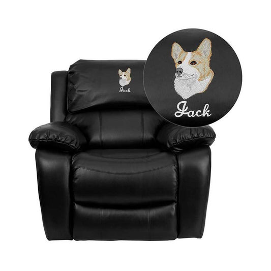 Personalized Black LeatherSoft Rocker Recliner