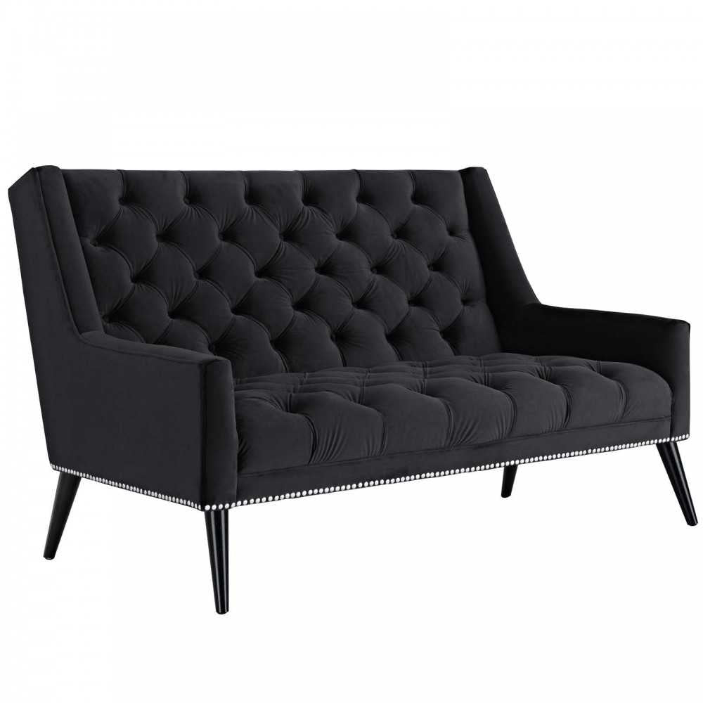 Peruse Performance Velvet Loveseat, Black
