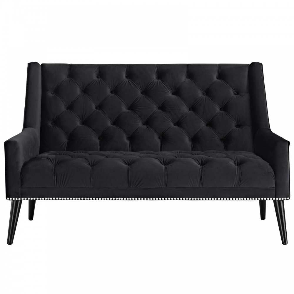 Peruse Performance Velvet Loveseat, Black