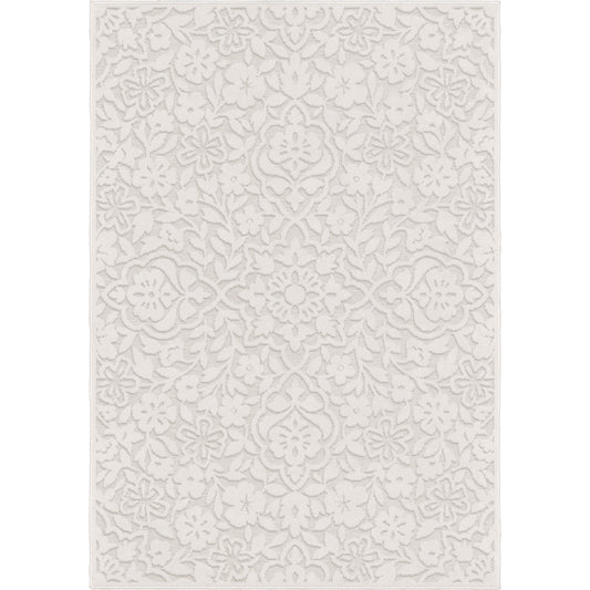 Orian Boucle' Cottage Floral Natural 93"X130"