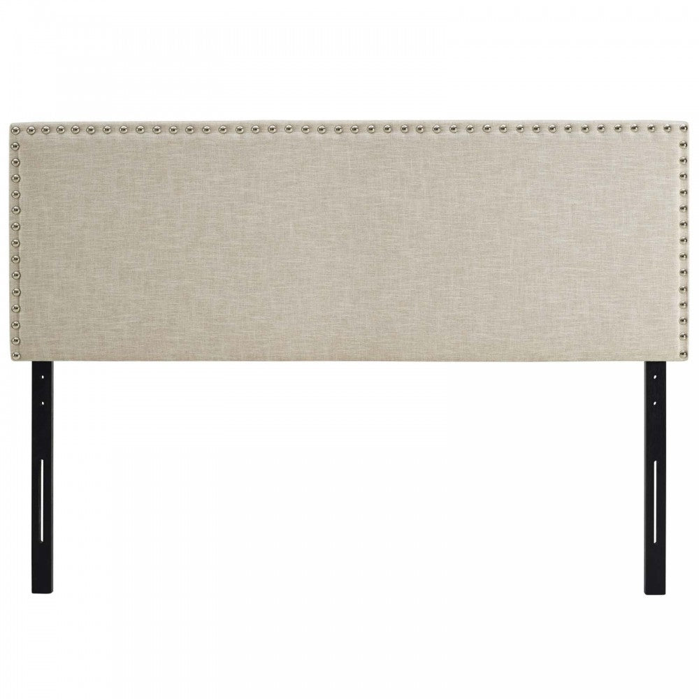 Phoebe Full Upholstered Fabric Headboard, Beige