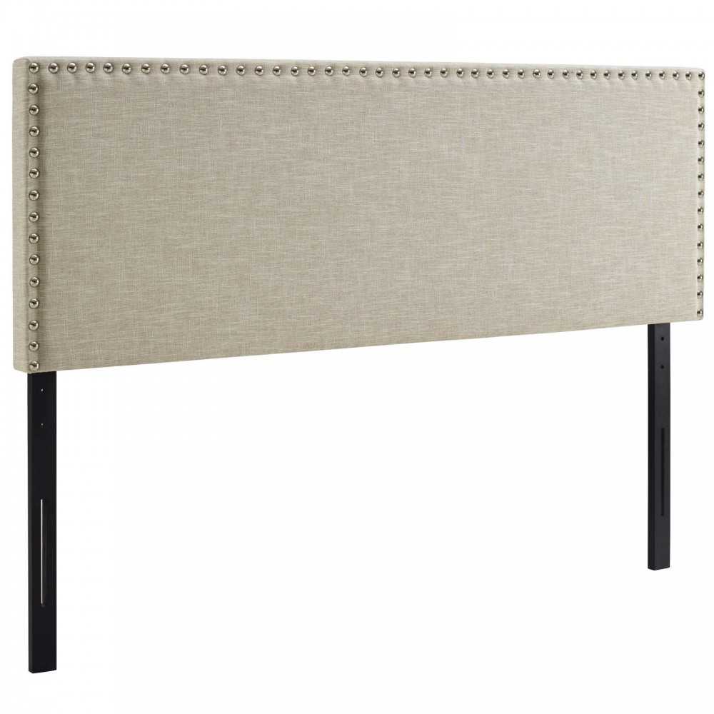 Phoebe Full Upholstered Fabric Headboard, Beige