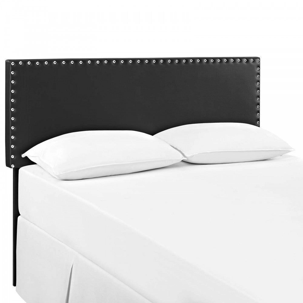 Phoebe Full Upholstered Vinyl Headboard, Black