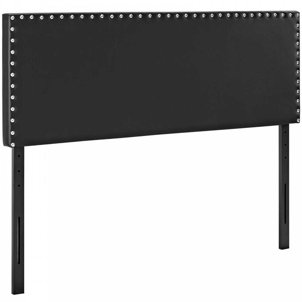 Phoebe Full Upholstered Vinyl Headboard, Black