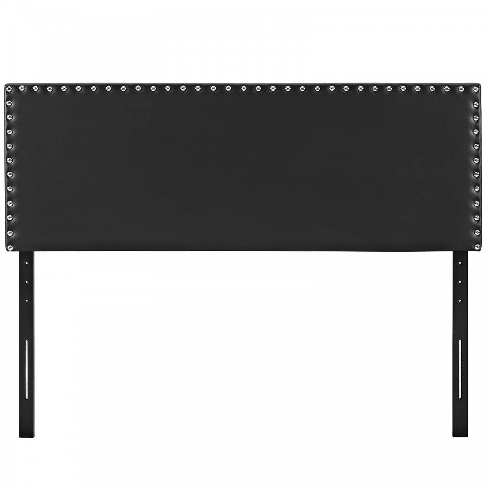 Phoebe Full Upholstered Vinyl Headboard, Black