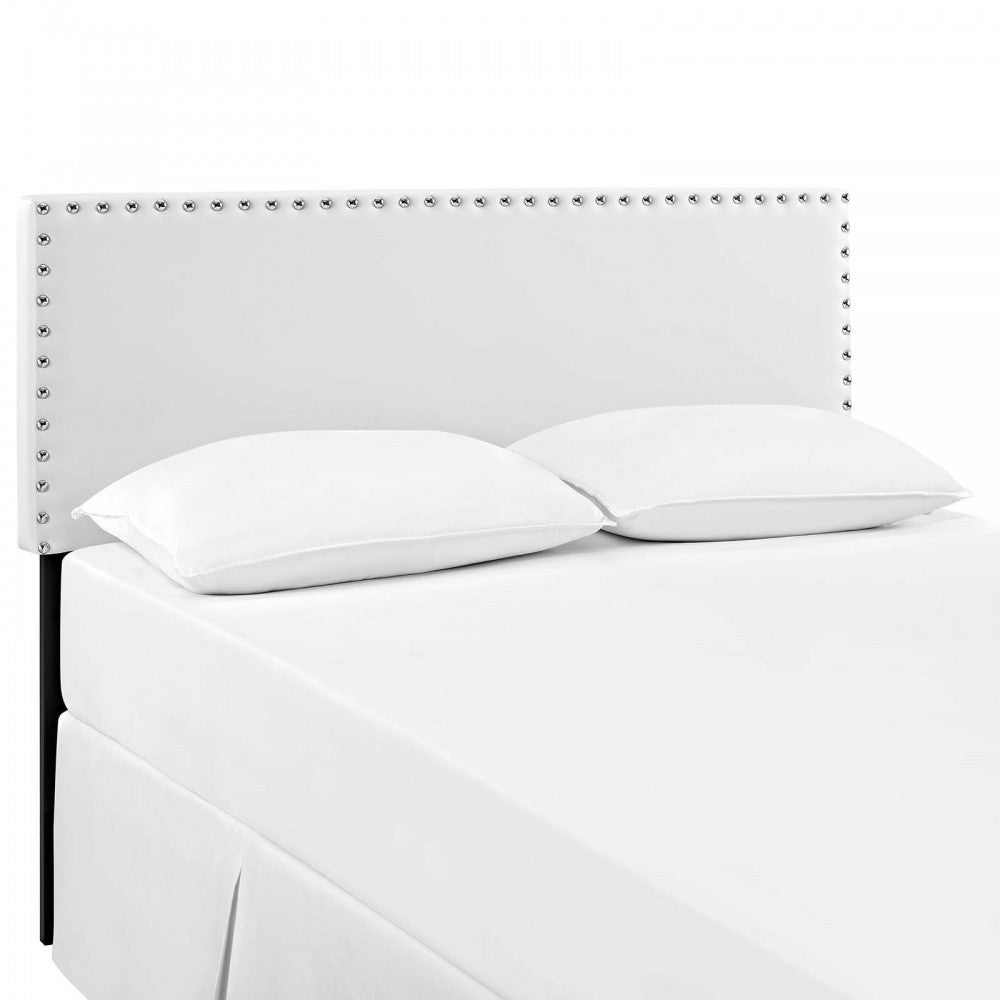 Phoebe Full Upholstered Vinyl Headboard, White