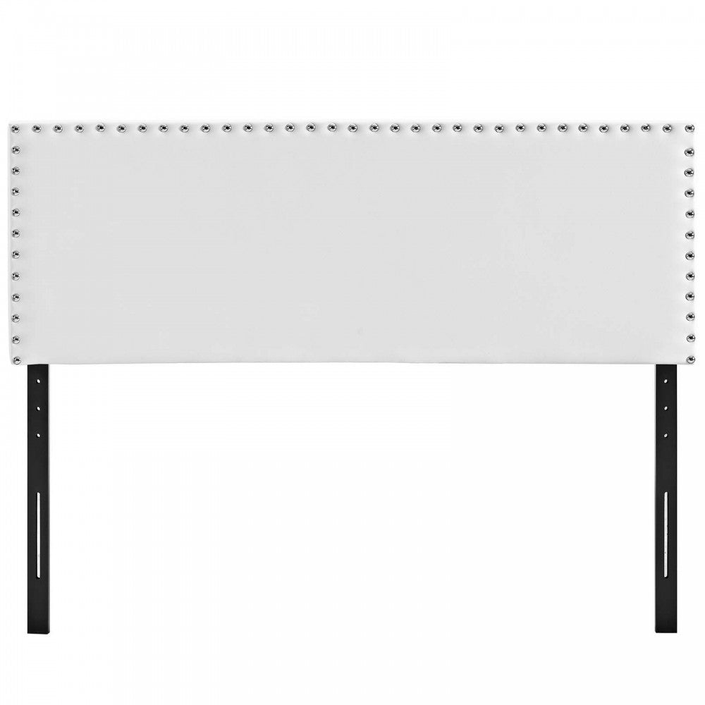 Phoebe Full Upholstered Vinyl Headboard, White