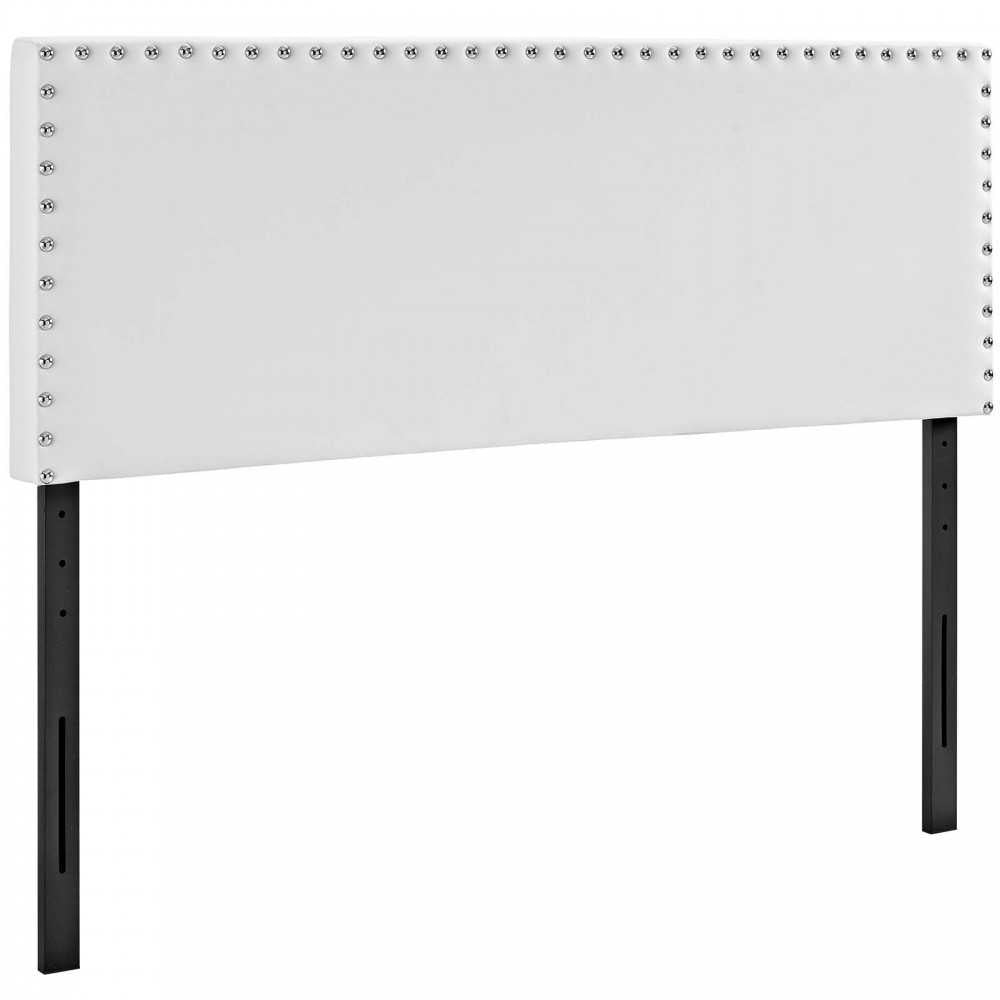 Phoebe Full Upholstered Vinyl Headboard, White