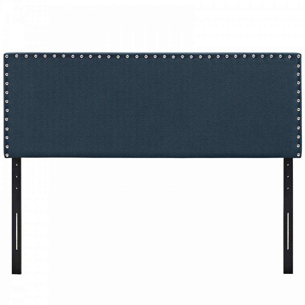 Phoebe Queen Upholstered Fabric Headboard, Azure