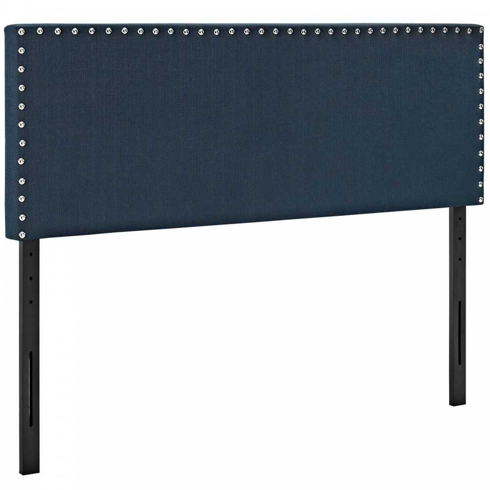 Phoebe Queen Upholstered Fabric Headboard, Azure