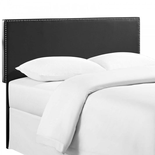 Phoebe Queen Upholstered Vinyl Headboard, Black