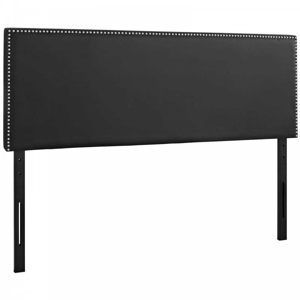 Phoebe Queen Upholstered Vinyl Headboard, Black