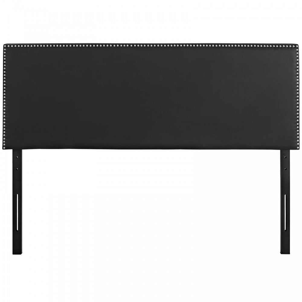 Phoebe Queen Upholstered Vinyl Headboard, Black