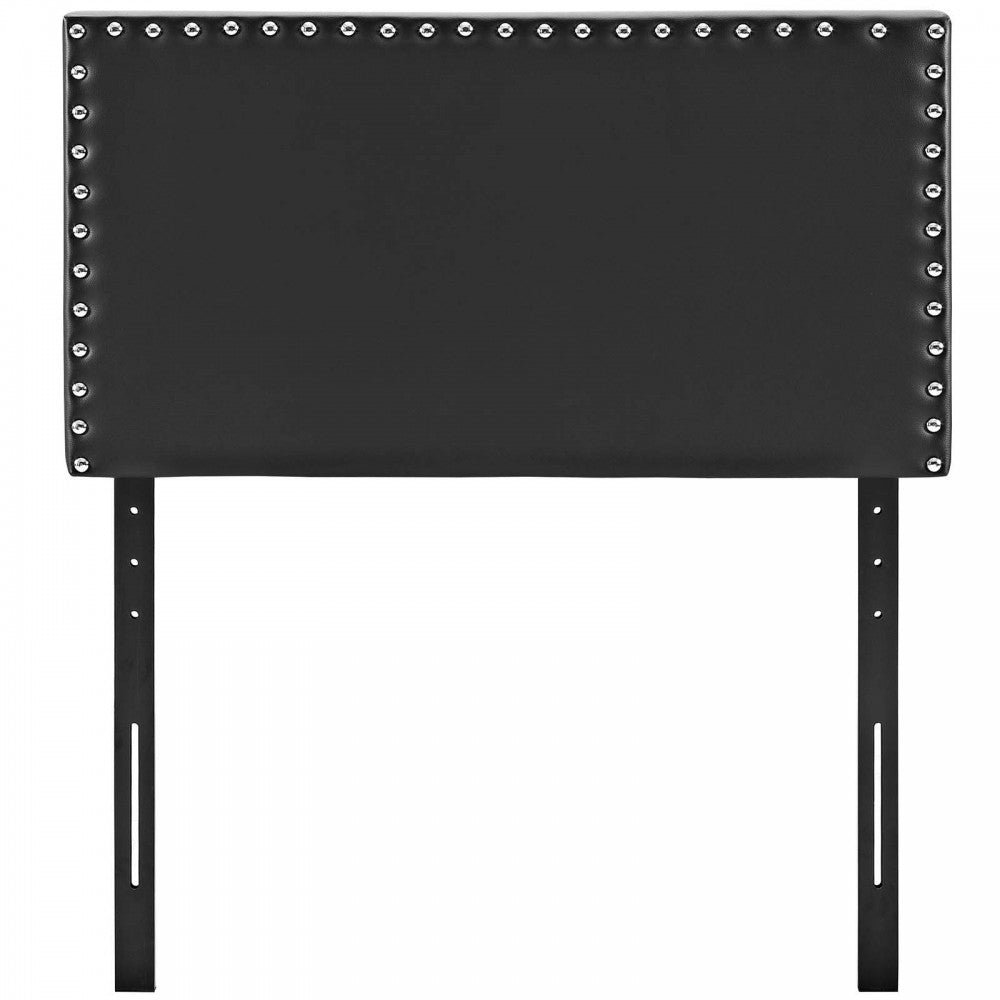 Phoebe Twin Upholstered Vinyl Headboard, White, MOD-5381-BLK