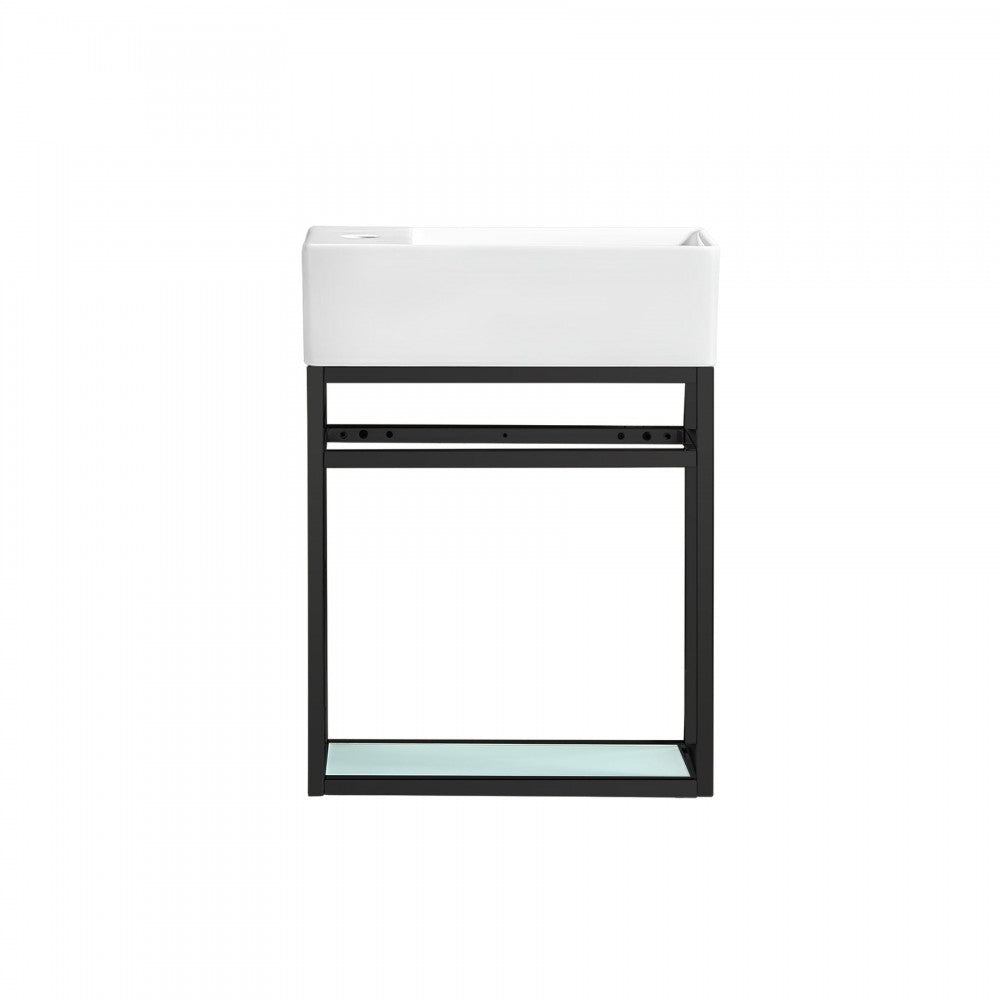 Pierre 19.5 Single, Metal Frame, Open Shelf, Bathroom Vanity