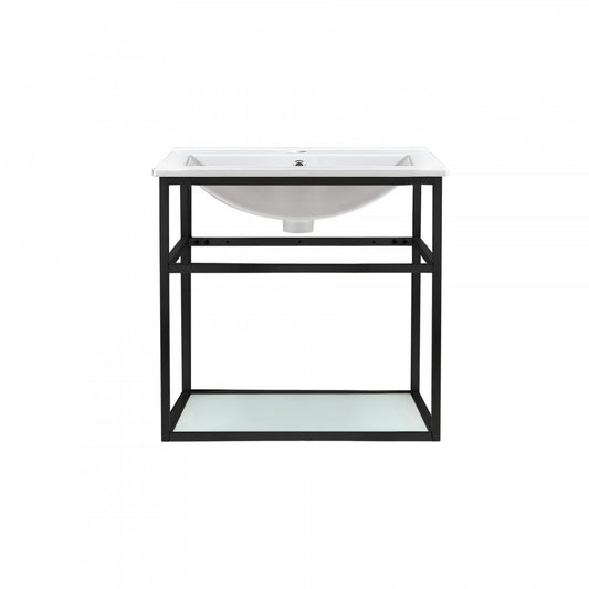 Pierre 24 Single, Metal Frame, Open Shelf, Bathroom Vanity