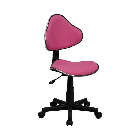 Pink Fabric Swivel Ergonomic Task Office Chair