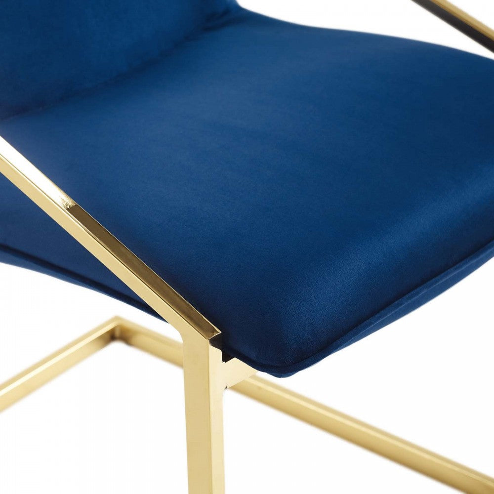 Pitch Dining Armchair Performance Velvet Set of 2, Gold Navy