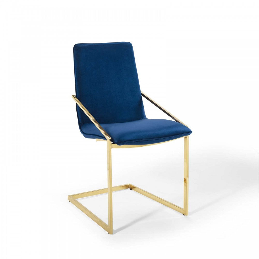 Pitch Dining Armchair Performance Velvet Set of 2, Gold Navy