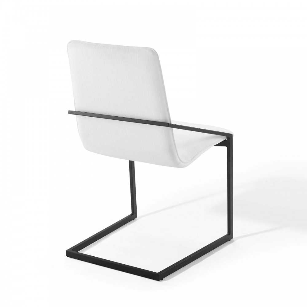 Pitch Dining Armchair Upholstered Fabric Set of 2, Black White