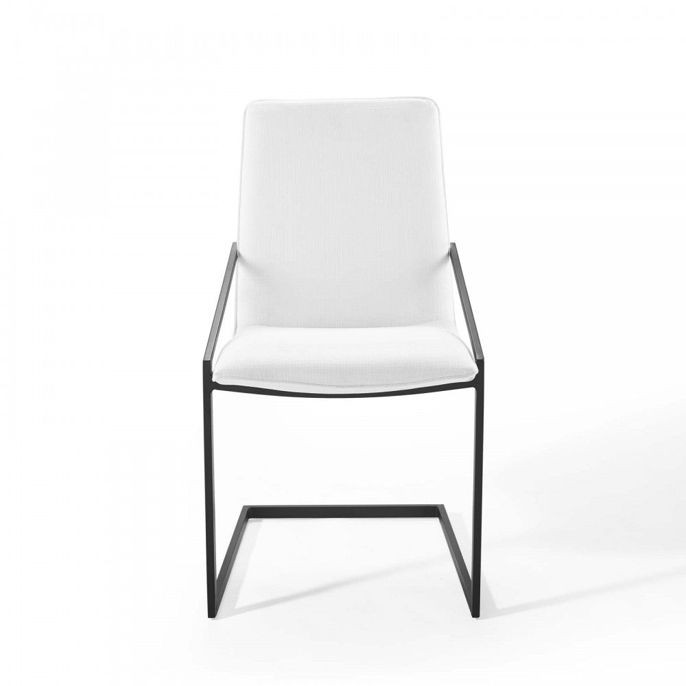 Pitch Dining Armchair Upholstered Fabric Set of 2, Black White