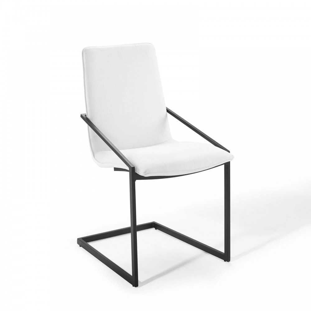 Pitch Dining Armchair Upholstered Fabric Set of 2, Black White