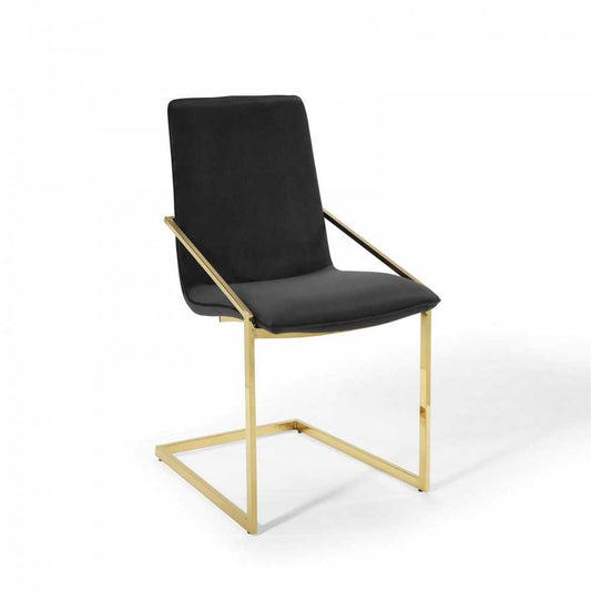Pitch Performance Velvet Dining Armchair, Gold Black