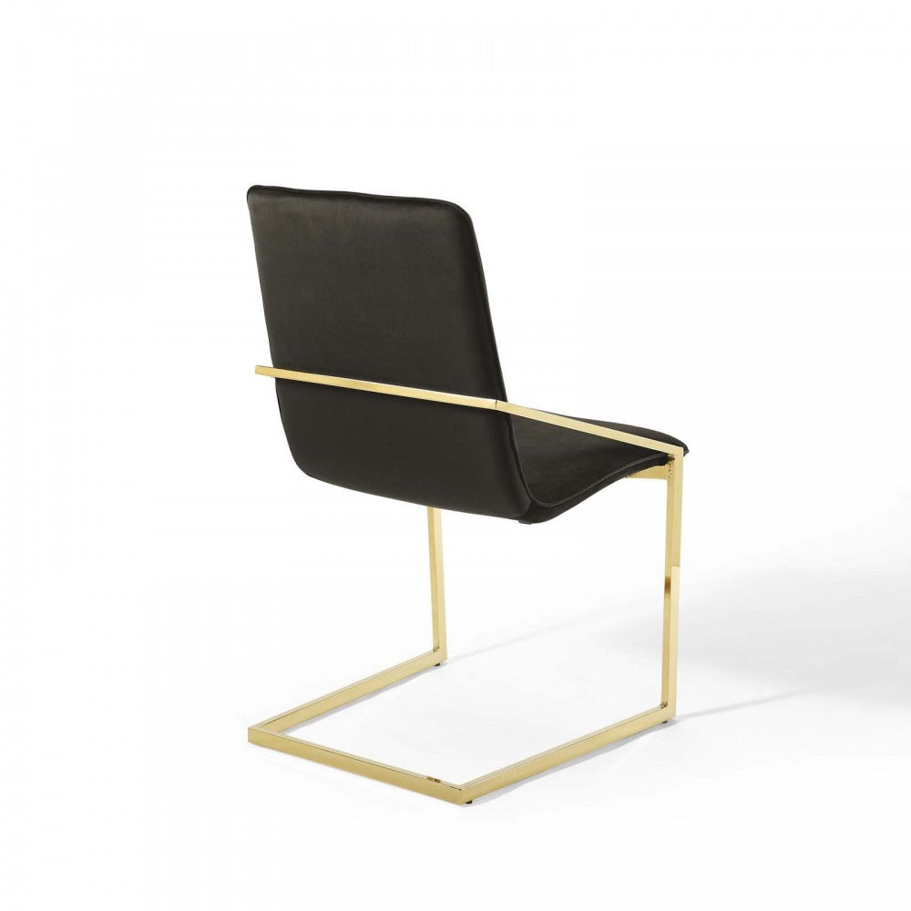 Pitch Performance Velvet Dining Armchair, Gold Black