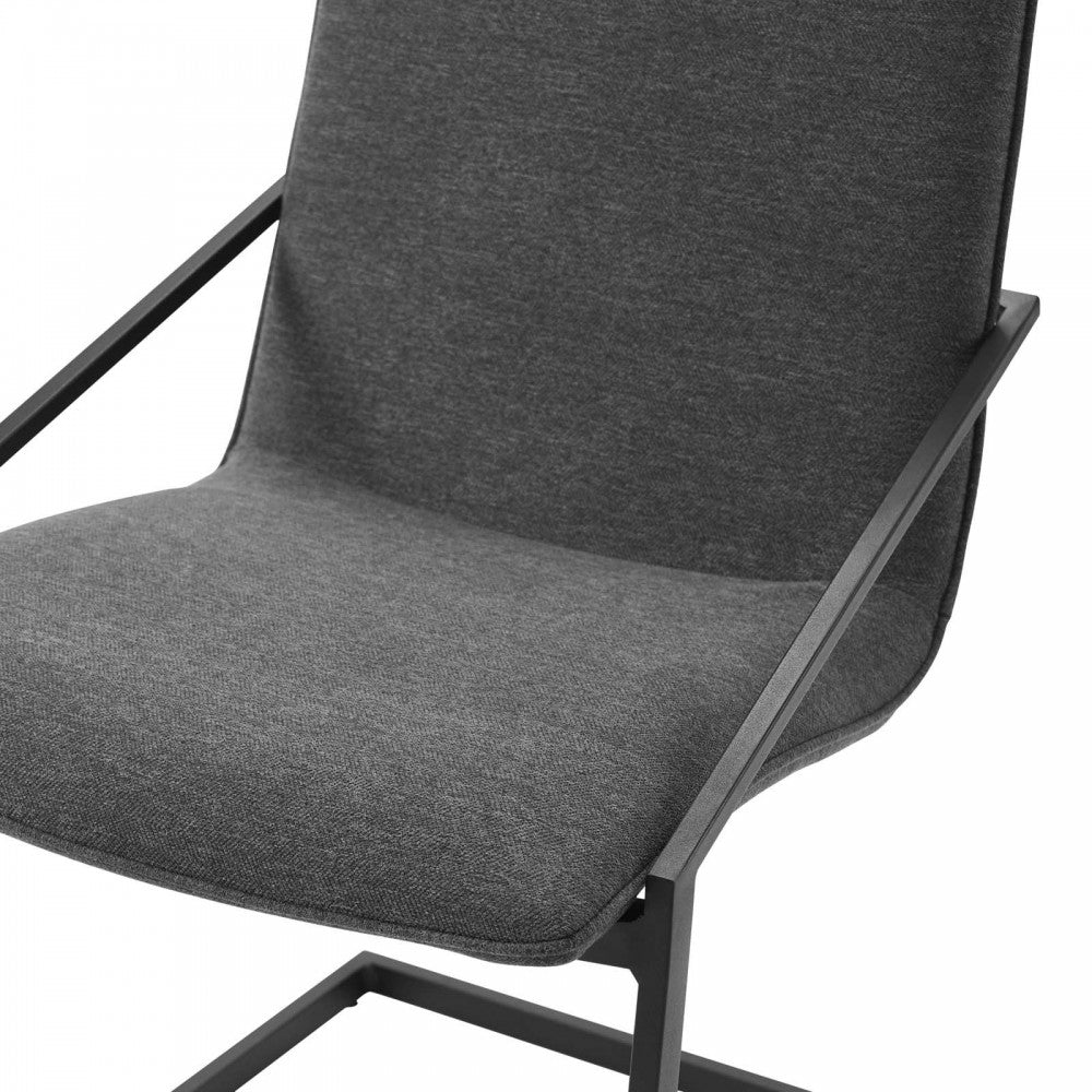 Pitch Upholstered Fabric Dining Armchair, Black Charcoal