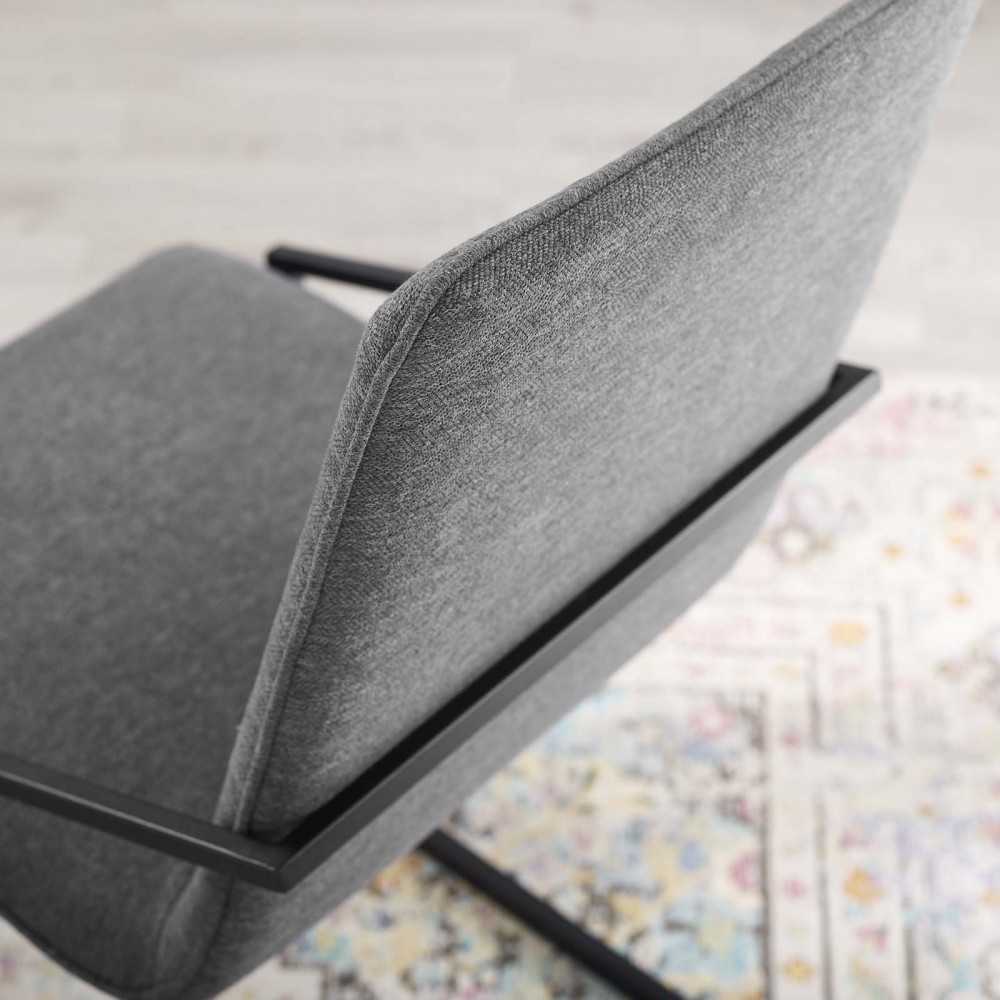 Pitch Upholstered Fabric Dining Armchair, Black Charcoal