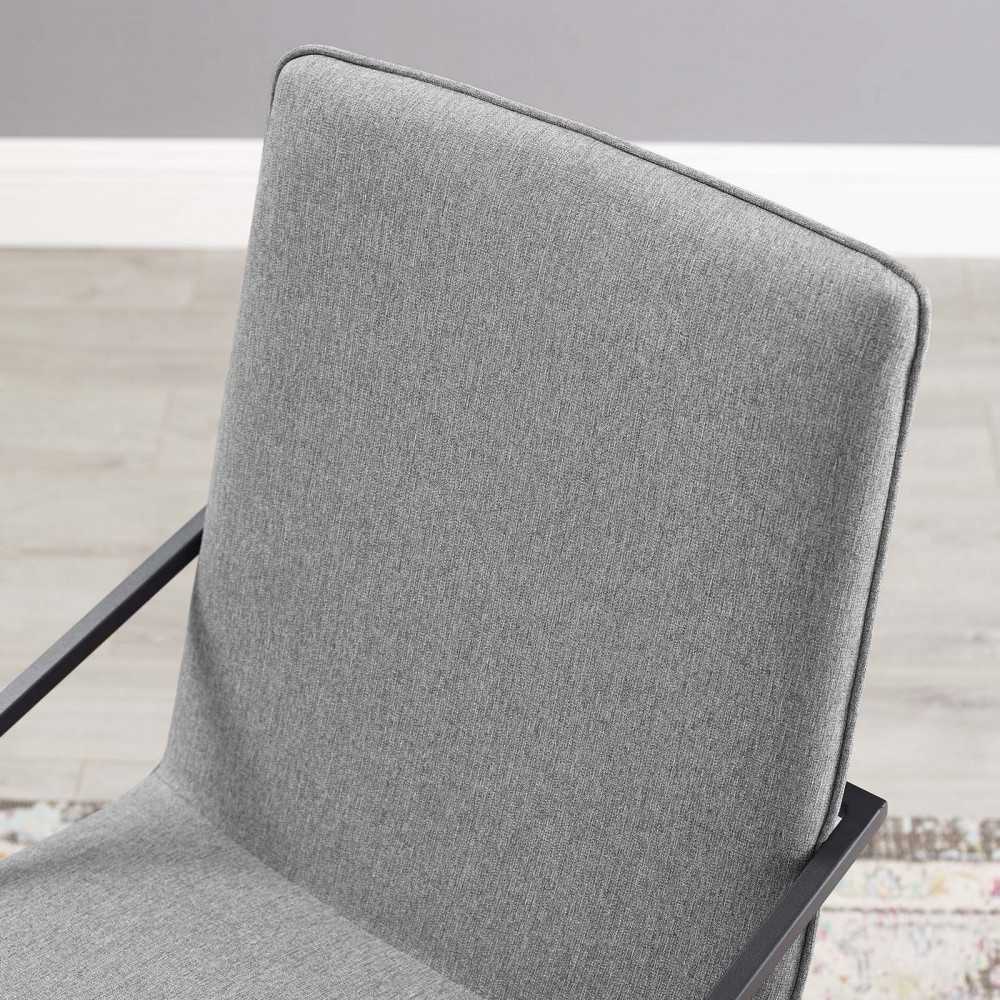 Pitch Upholstered Fabric Dining Armchair, Black Light Gray