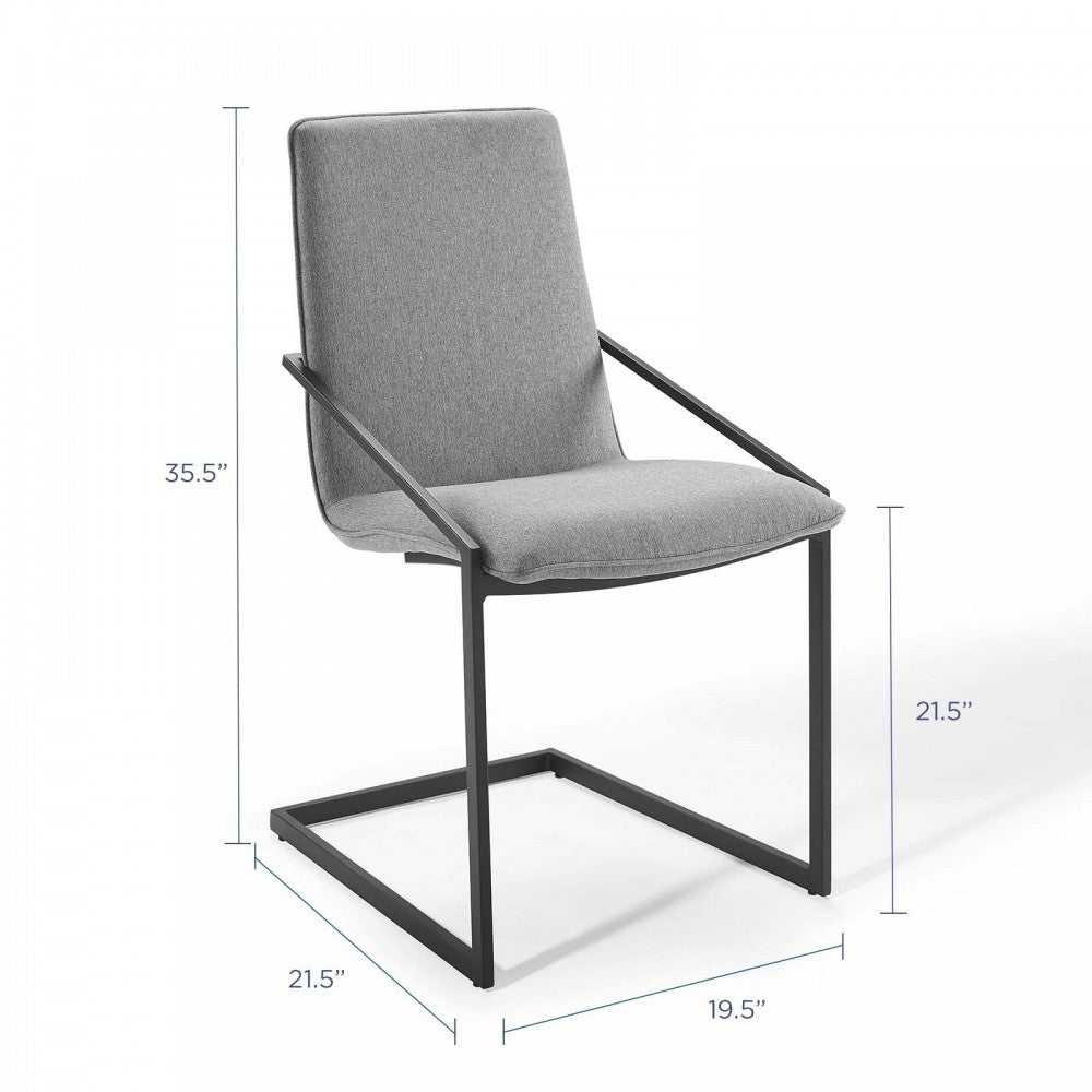 Pitch Upholstered Fabric Dining Armchair, Black Light Gray