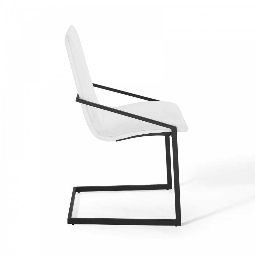 Pitch Upholstered Fabric Dining Armchair, Black White