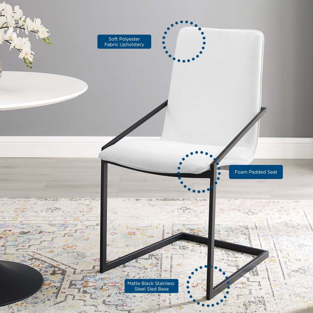 Pitch Upholstered Fabric Dining Armchair, Black White