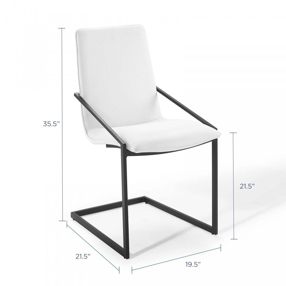 Pitch Upholstered Fabric Dining Armchair, Black White