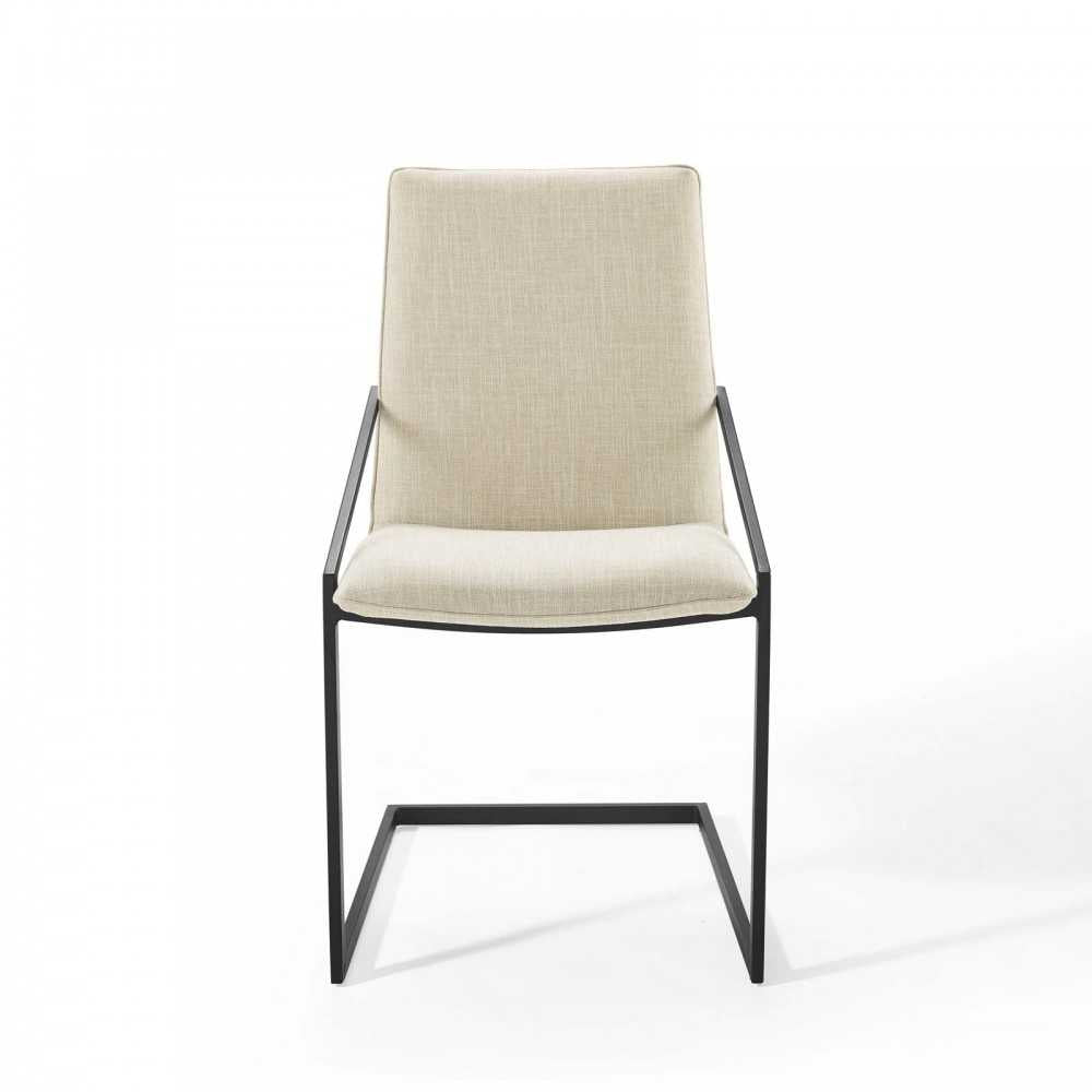 Pitch Upholstered Fabric Dining Armchair, Black Beige