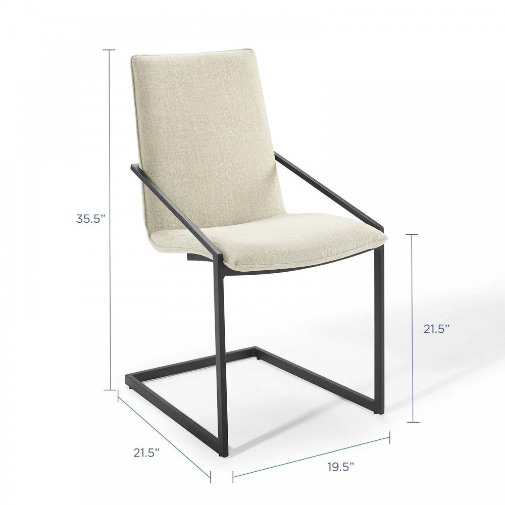 Pitch Upholstered Fabric Dining Armchair, Black Beige