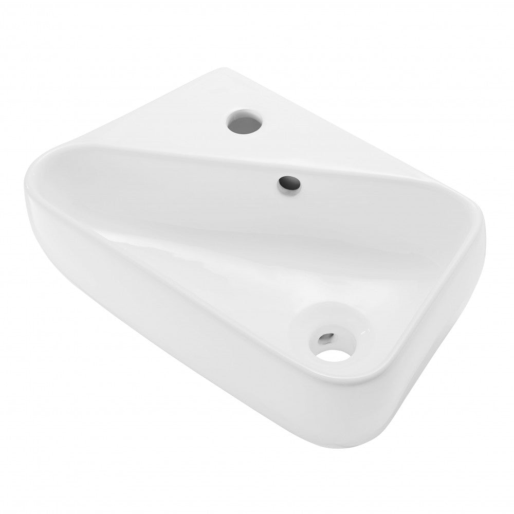 Plaisir 18 x 11 Ceramic Wall Hung Sink with Left Side Faucet Mount