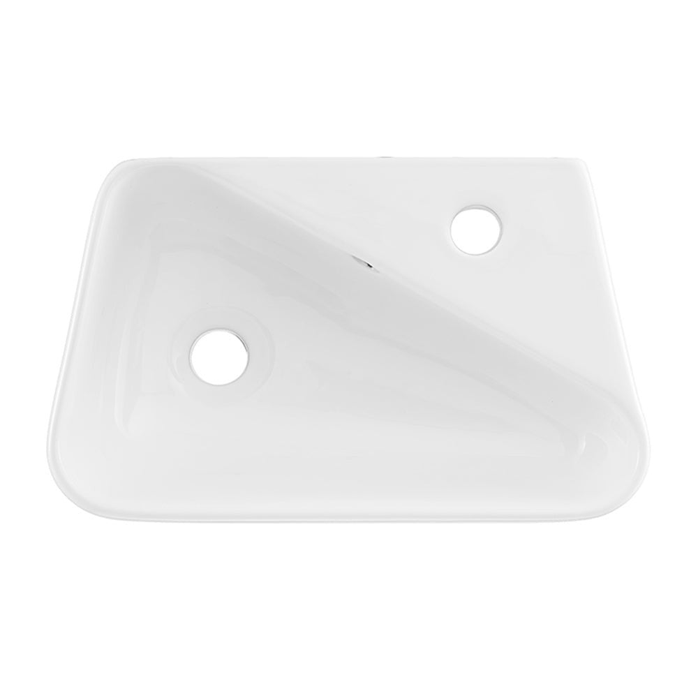 Plaisir 18 x 11 Ceramic Wall Hung Sink with Right Side Faucet Mount