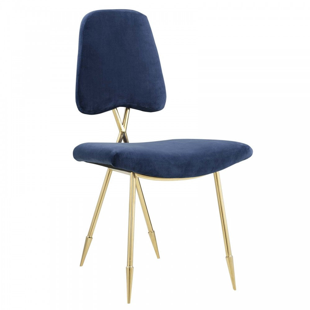 Ponder Performance Velvet Dining Side Chair, Navy