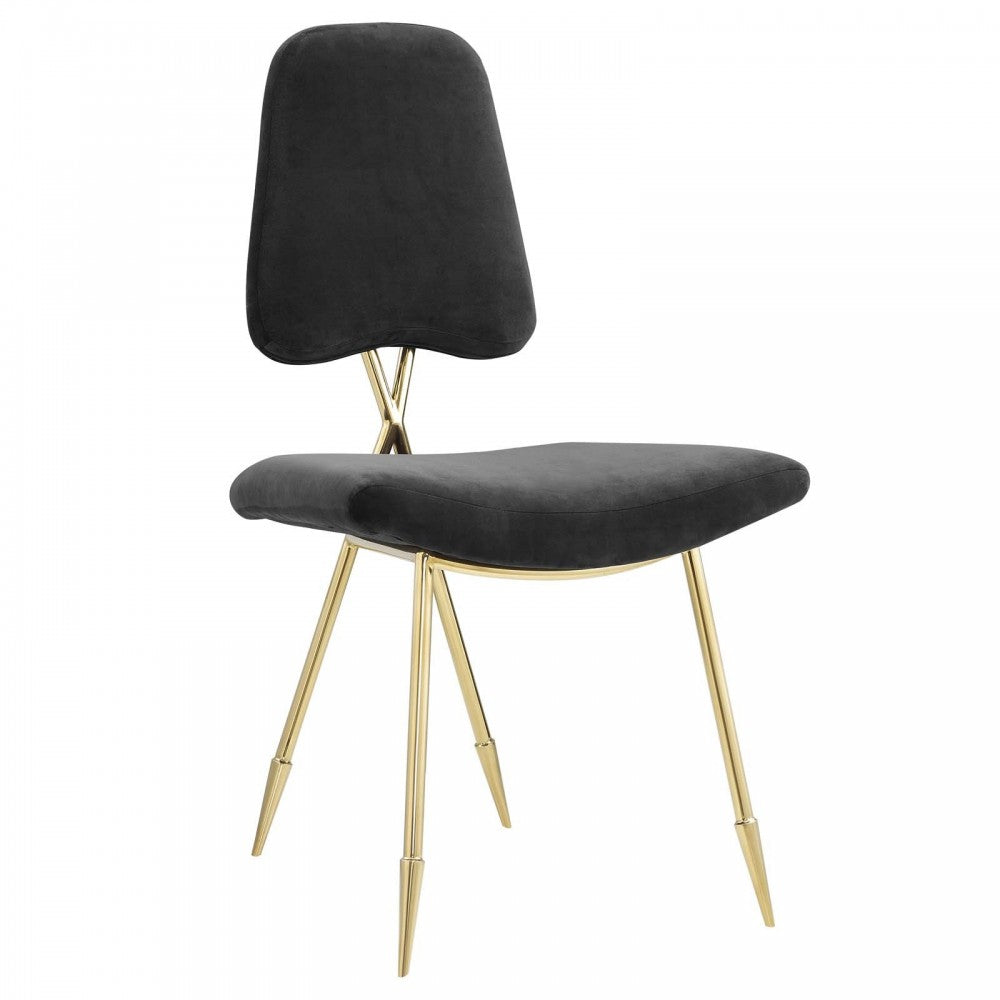 Ponder Performance Velvet Dining Side Chair, Black