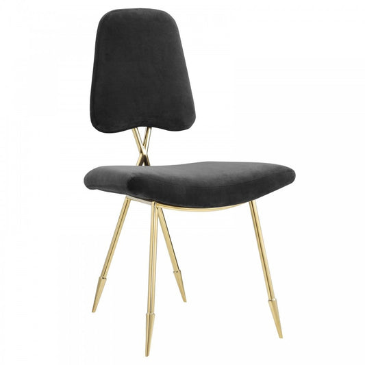 Ponder Performance Velvet Dining Side Chair, Black