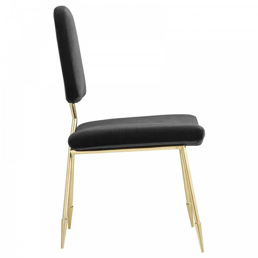 Ponder Performance Velvet Dining Side Chair, Black