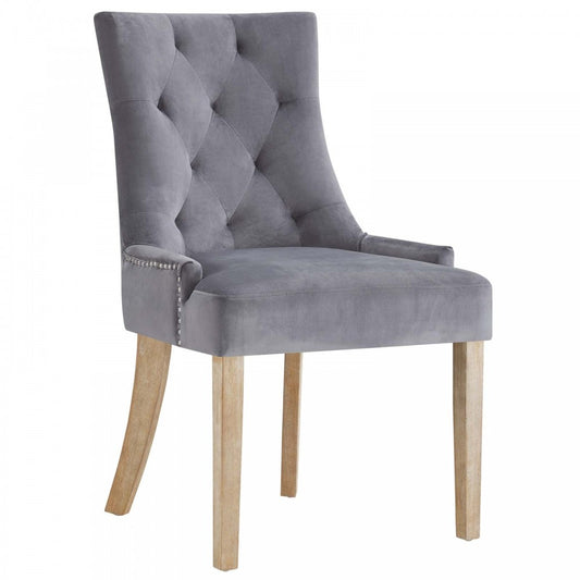 Pose Performance Velvet Dining Chair, Gray